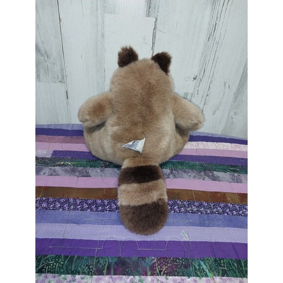 Vintage GUND 1985 Bandit The Raccoon Beige Brown Roly Poly Plush Stuffed Animal - Picture 5 of 7